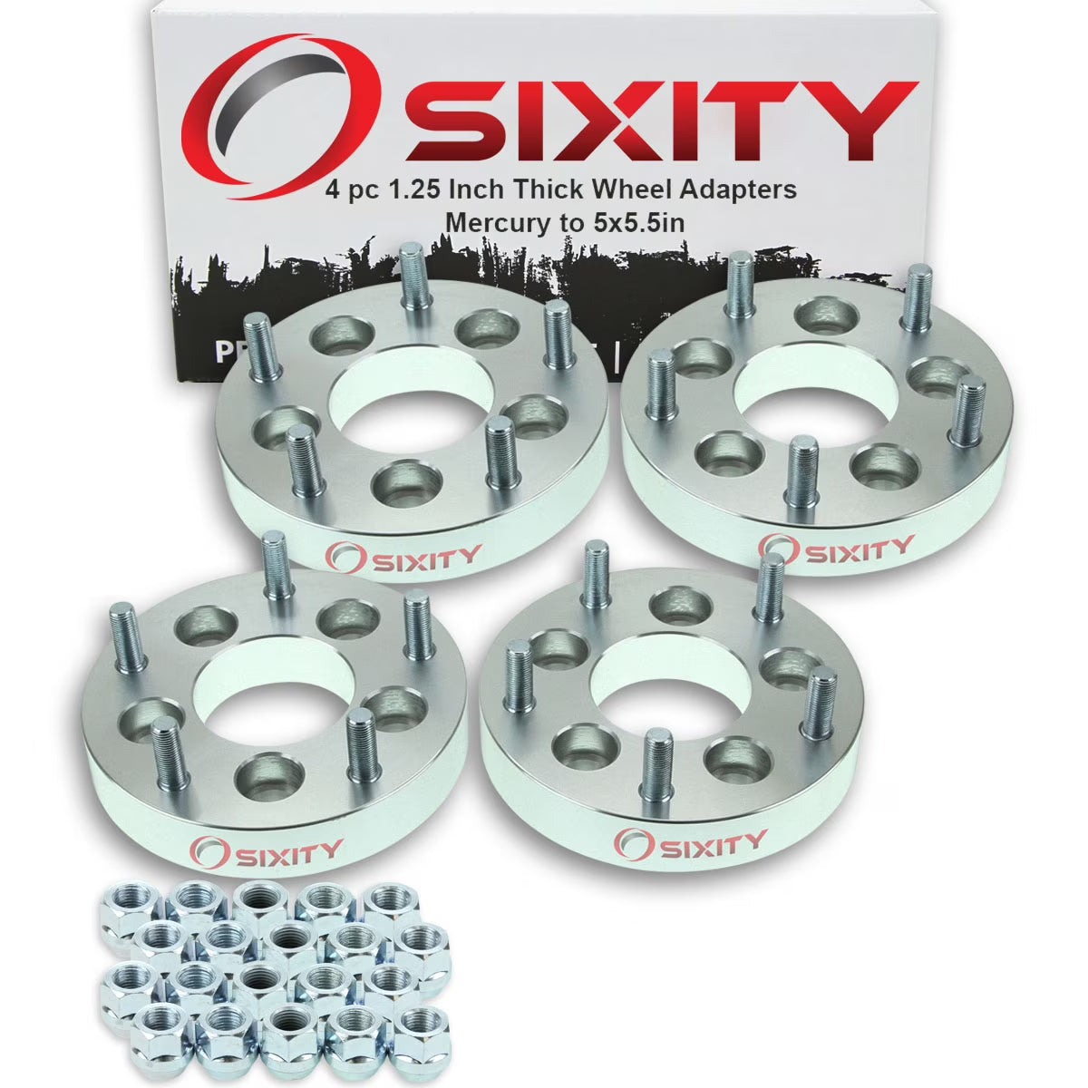 4 pc 5x4.5" to 5x5.5" Wheel Spacers Adapters 1.25" Q56156