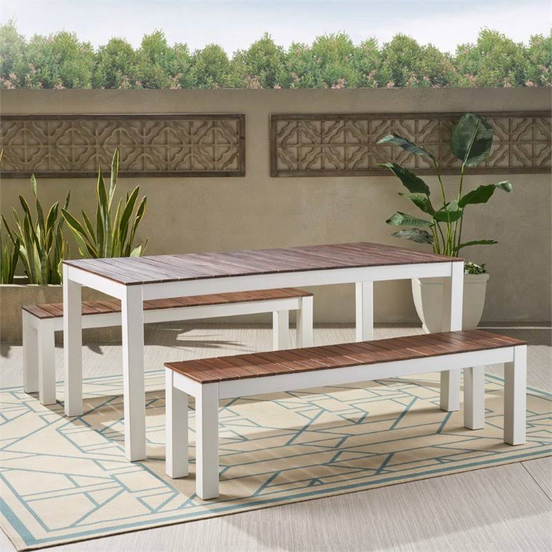3 Piece Outdoor Acacia Wood Dining Set F20318