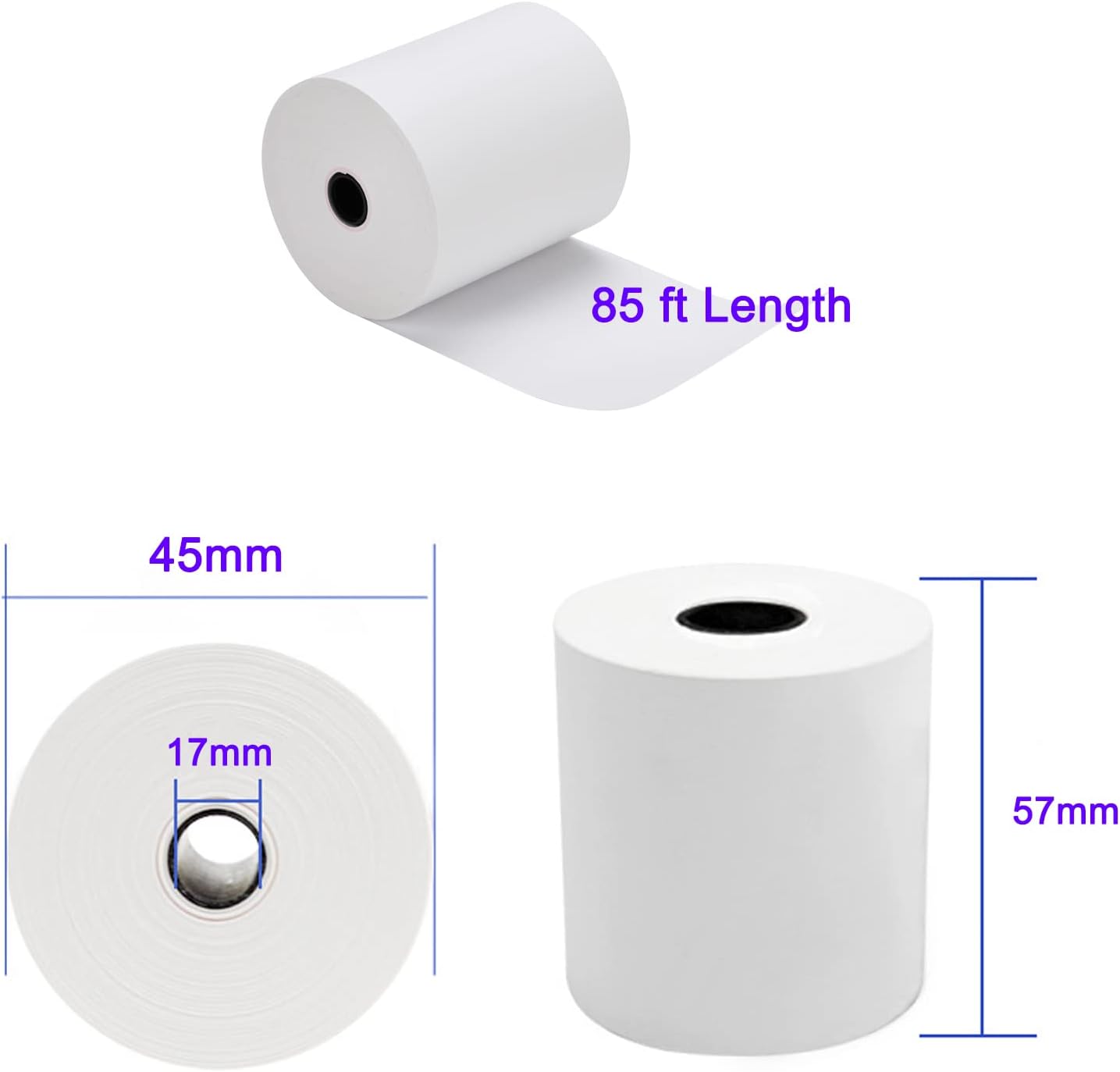 2 1/4inch 85ft Thermal Receipt Paper (50 Rolls) E74173