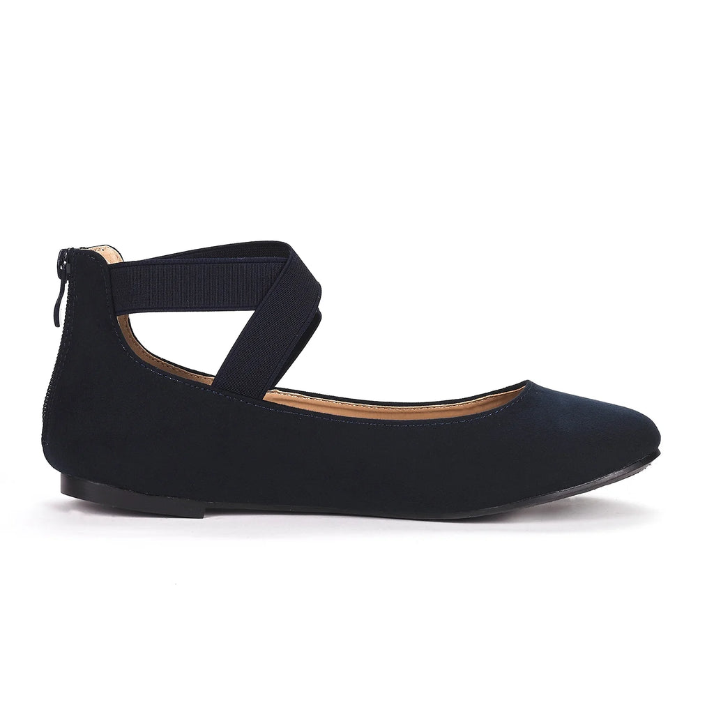 Navy Ballet Flats Mary Jane Slip On Shoes C194