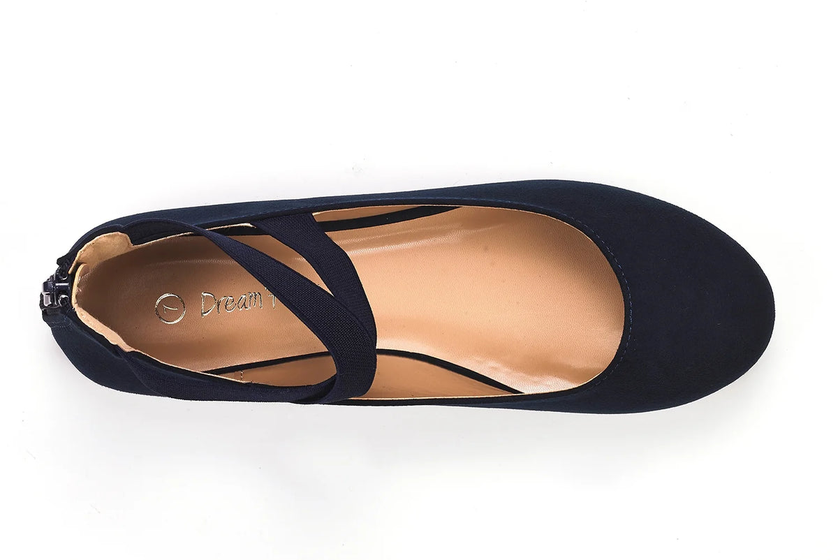 Navy Ballet Flats Mary Jane Slip On Shoes C194