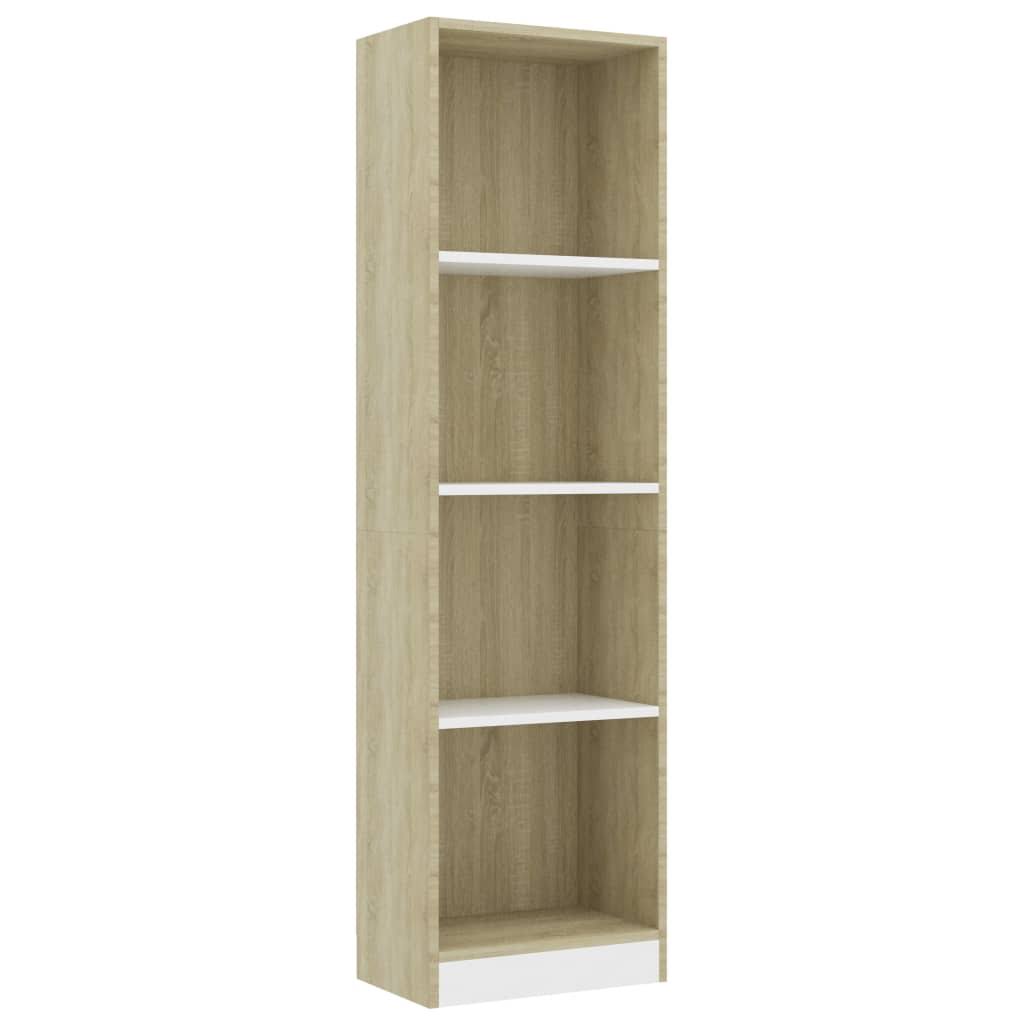 White 4-Tier Book Cabinet W636