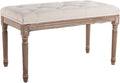 Rectangular Tufted Ottoman Bench Seat with Birch Frame and Rubber Wood Legs Z1006