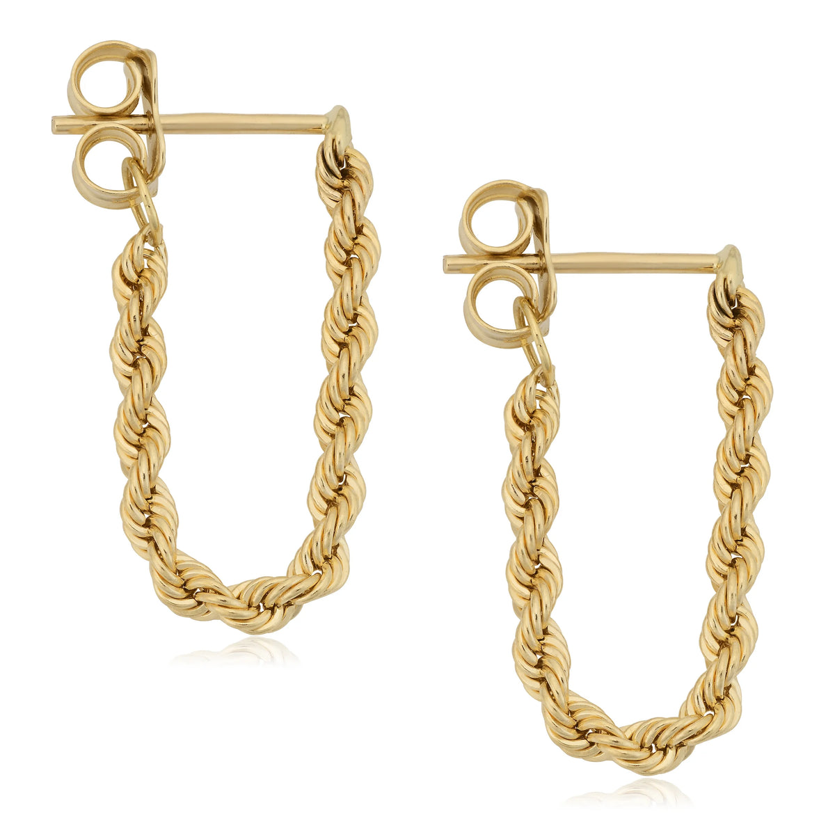 10k Yellow Gold Rope Chain Earrings R458288