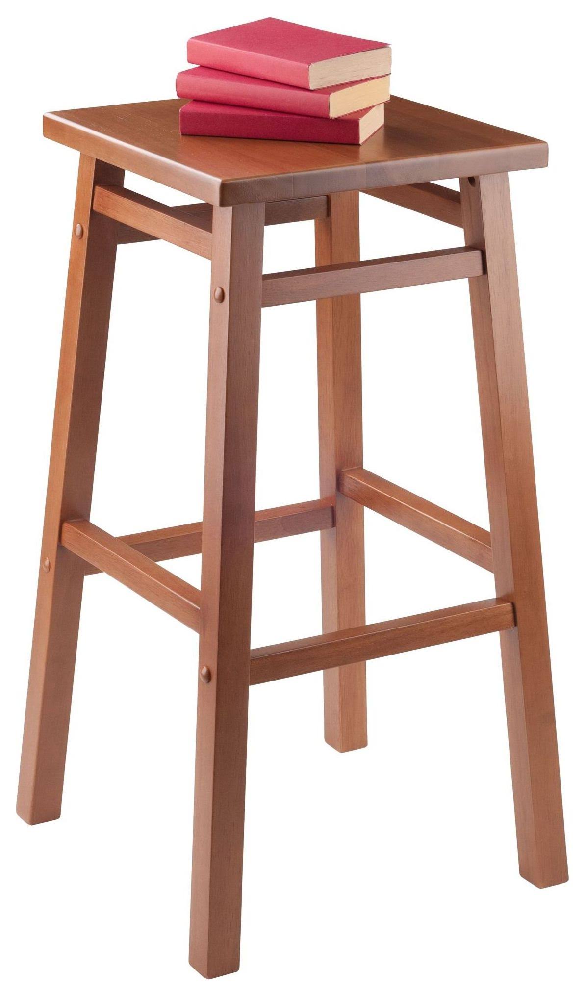 Teak Finish Wood Bar Stool M265