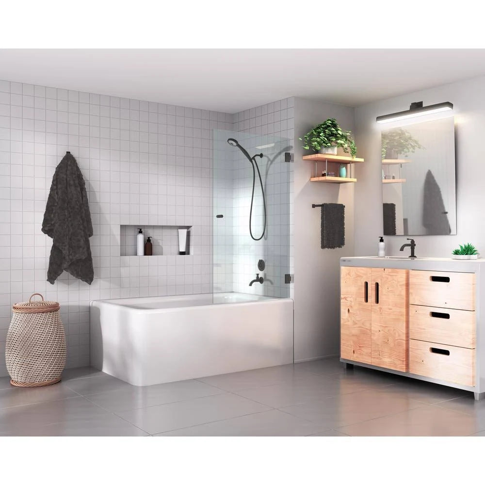 Frameless Wall Hinged Bathtub Door in Polished Brass F322399