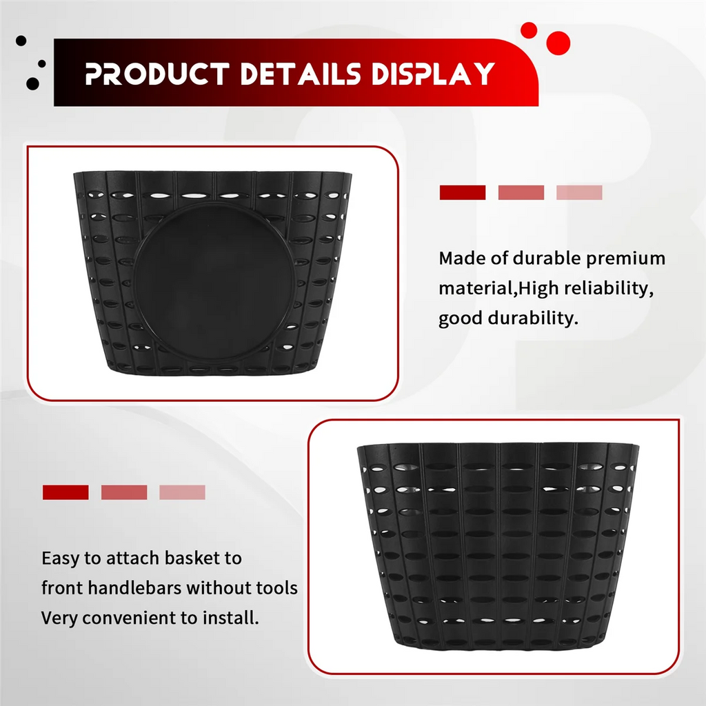 Black Plastic Kids Bike Basket J801