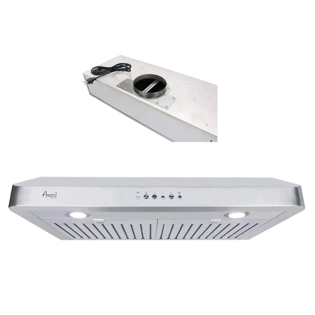 Stainless Steel Under Cabinet Range Hood with 2 LED Lights X84488