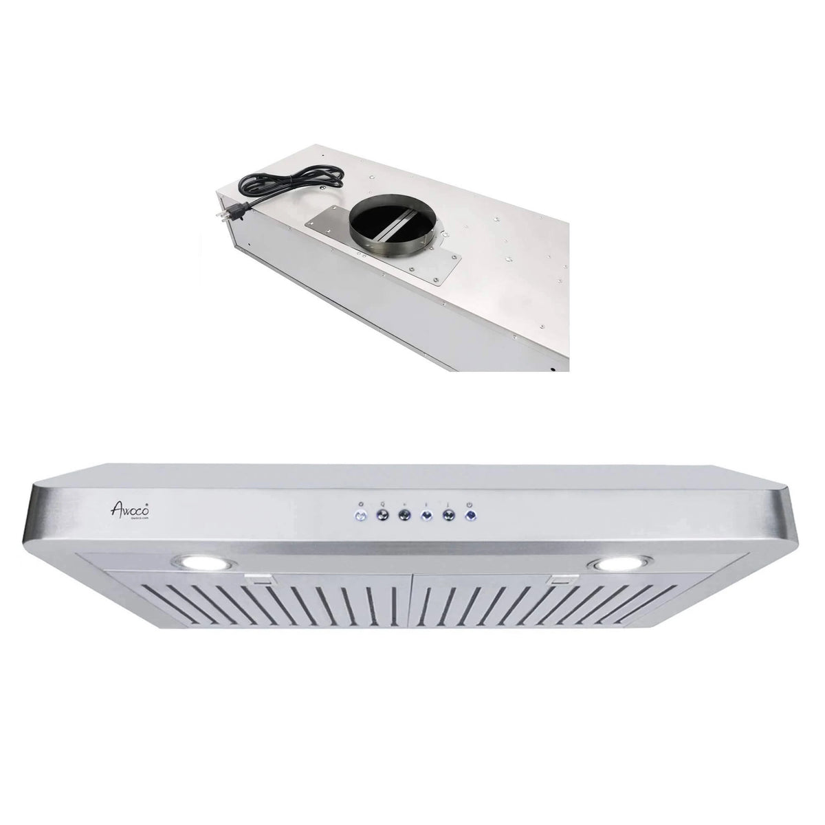 Stainless Steel Under Cabinet Range Hood with 2 LED Lights X84488