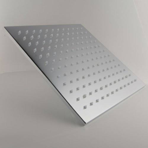 10 inch Ceiling Mount Square Rainfall LED Shower Head Stainless Steel with Chrome Finish L3274