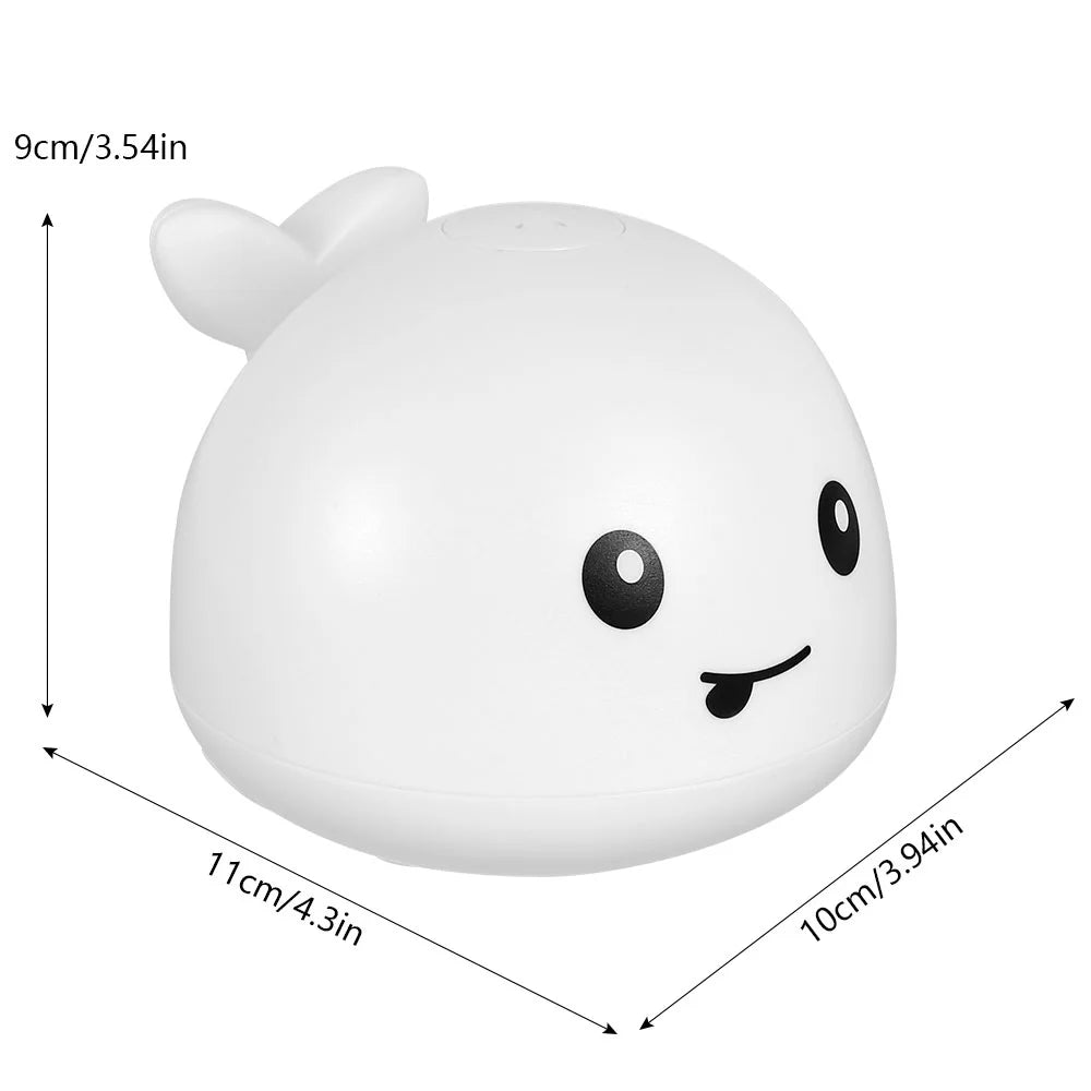 White/Gr Baby Bath Toy Light up Whale Sprinkler Bathtub Toy with LED Light U71603