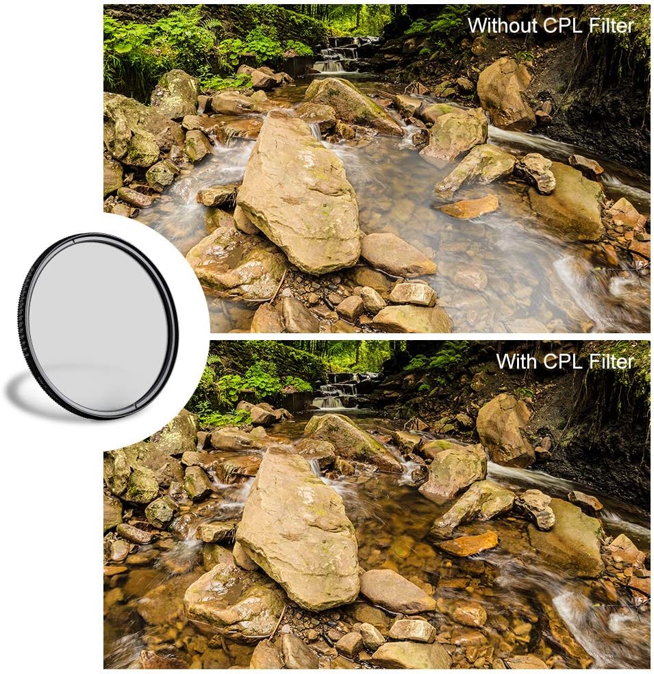 77mm Circular Polarizer Glass Filter Ultra-Slim, 18 Multi Layer Coatings, Pack of 2 Y629578