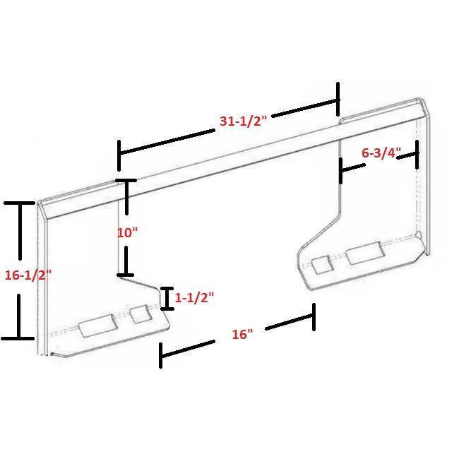 5/16x22 Quick Tach Loader Cut Out Universal Mount Plate N9836
