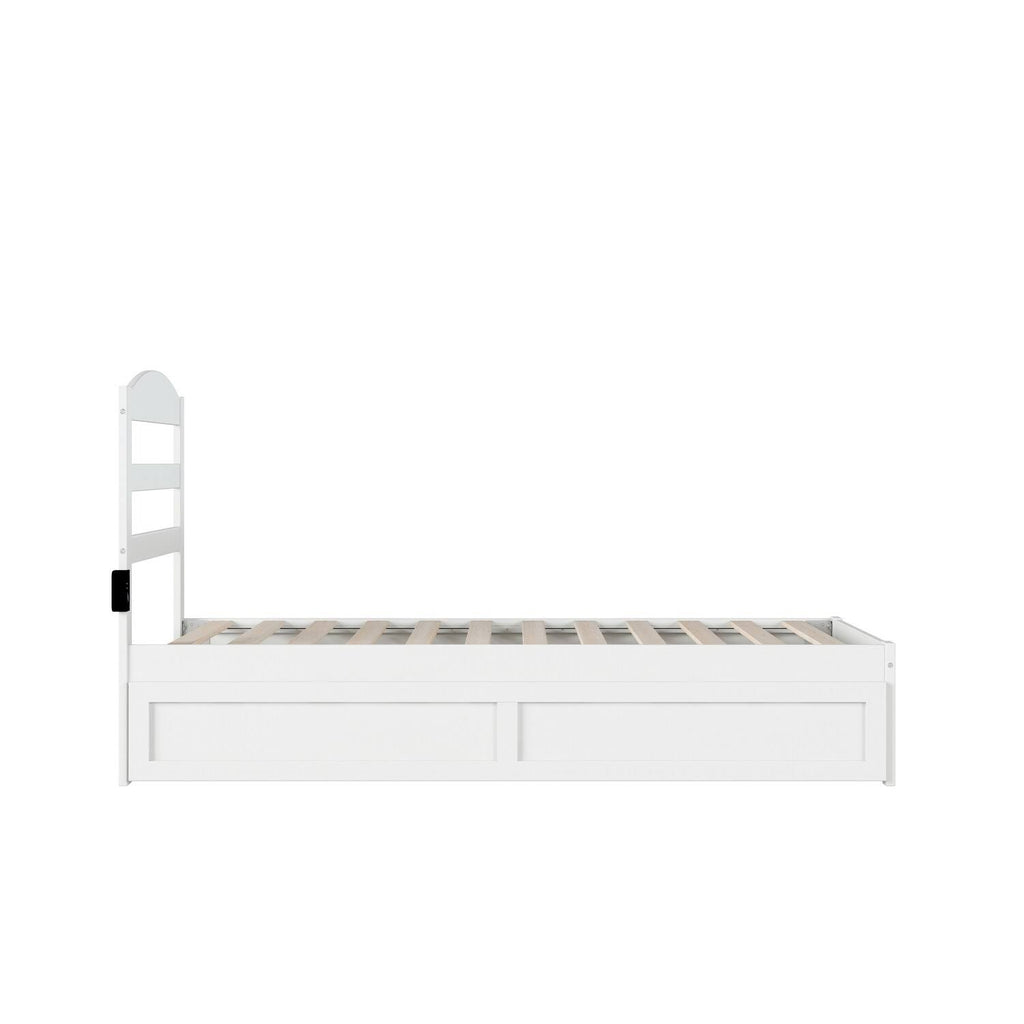 Grey Twin Bed with Twin Trundle I40828