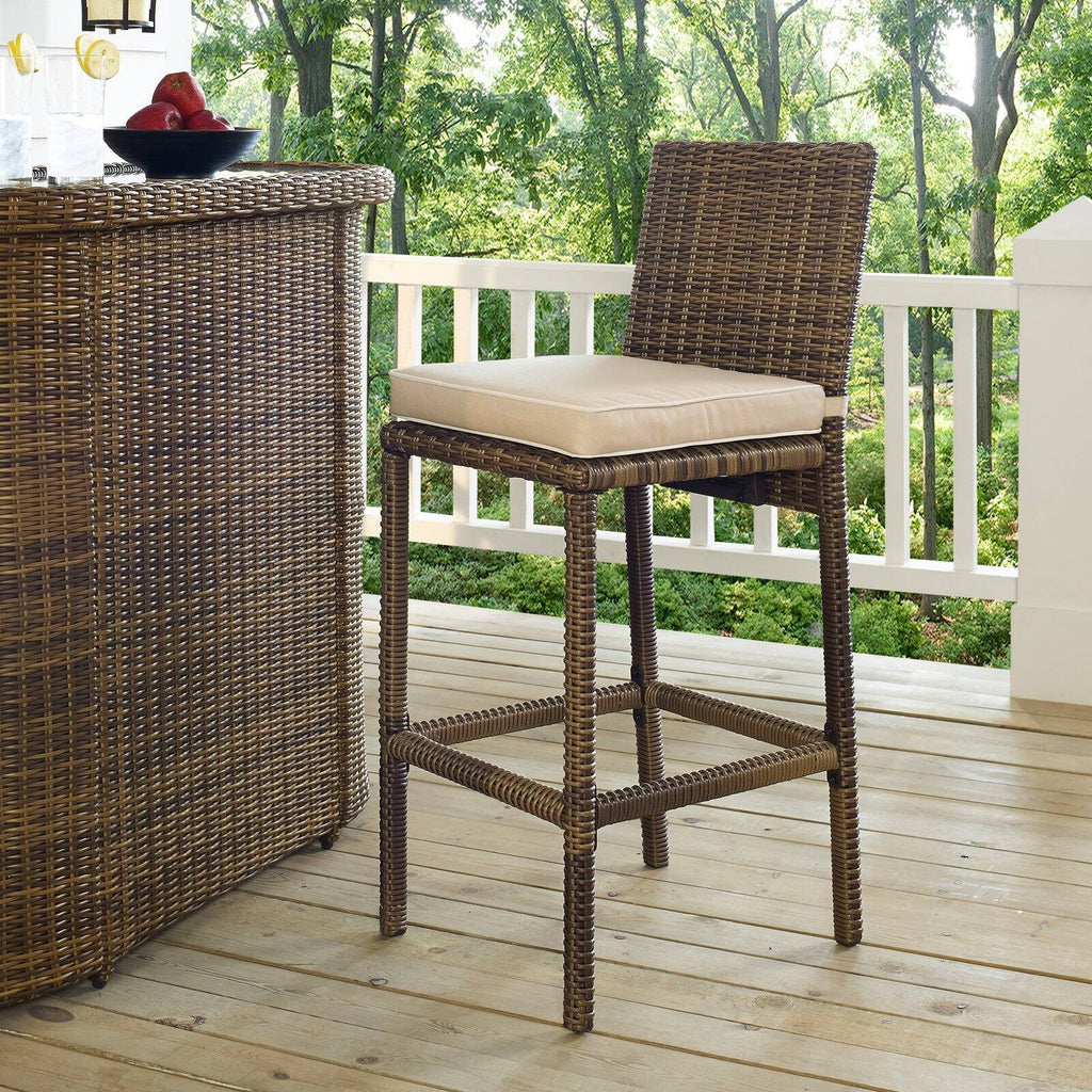 Wicker Patio Bar Stool Set of 2 P7320