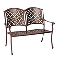 Textured Black Aluminum Garden Bench F75674