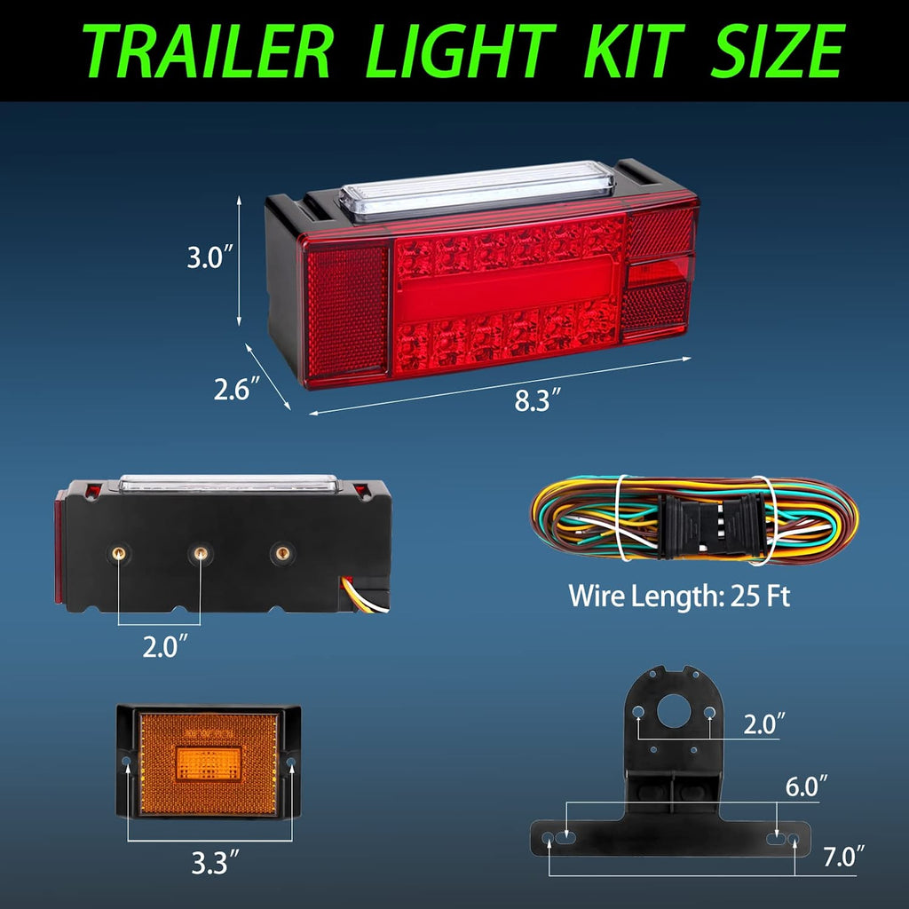 IP68 Waterproof Submersible LED Trailer Lights Kit X3136