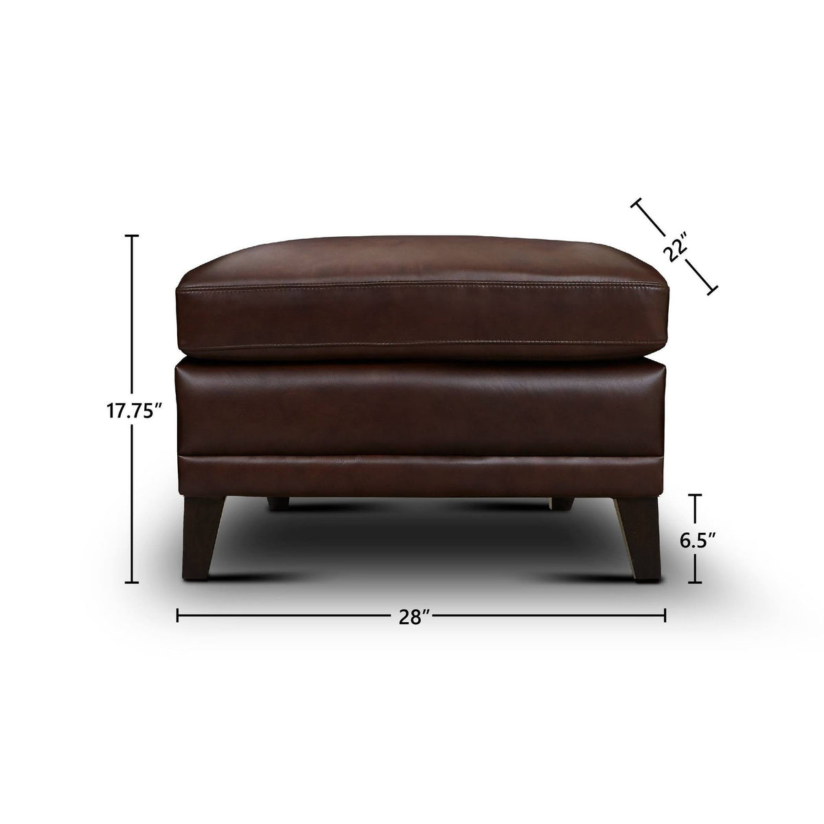 Brown Genuine Leather Ottoman T61289