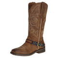 Brown Square Toe Mid Calf Cowboy Boots Size 8.5 O8612
