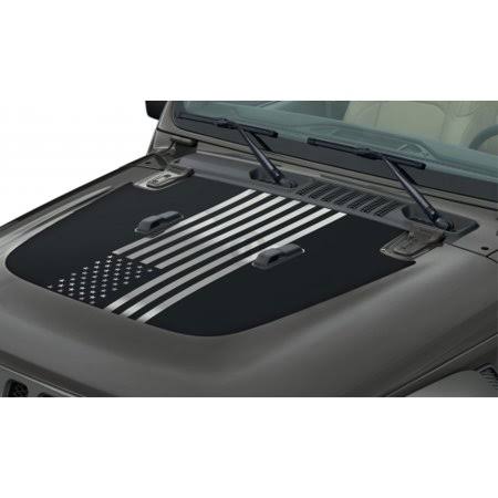 Low Gloss Black American Flag Hood Graphic C755507