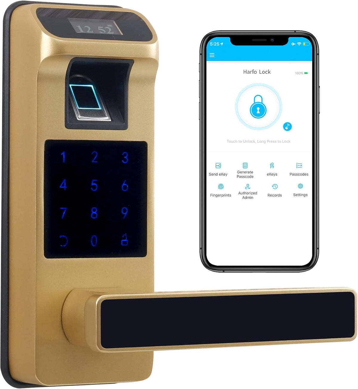 Sliver Electronic Digital Door Lock with Touchscreen Keypad Z54281