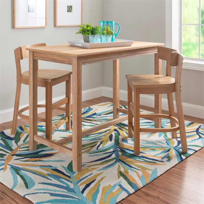 Solid Wood Set of Two Counter Stools in Natural E38979