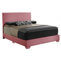 Pink Faux Leather Upholstered Full Bed Z4725