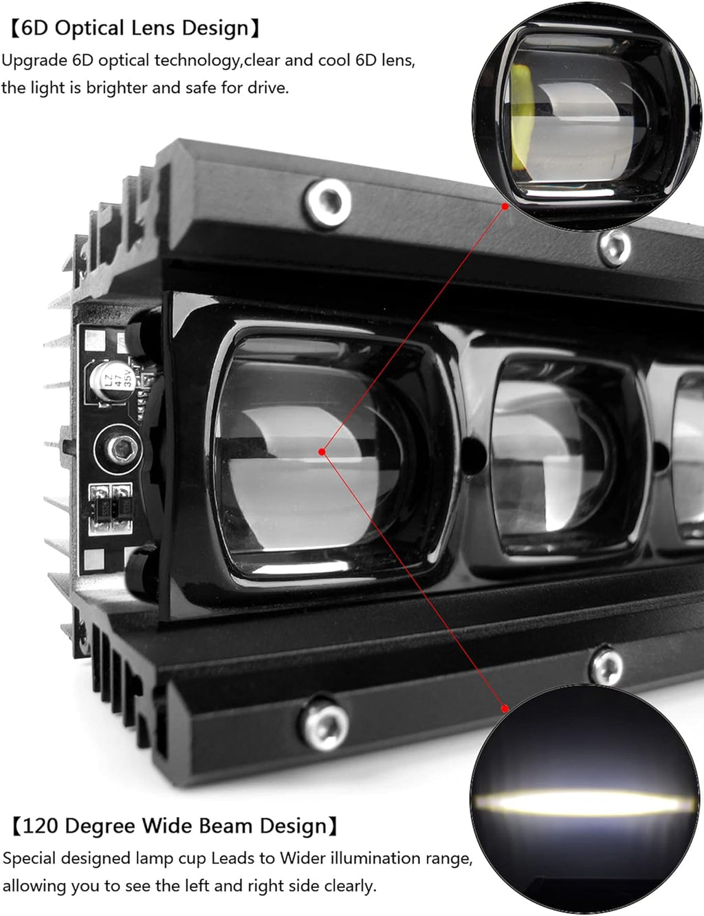 6D 33 Inch 150W Single Row LED Work Light Bar Z78642