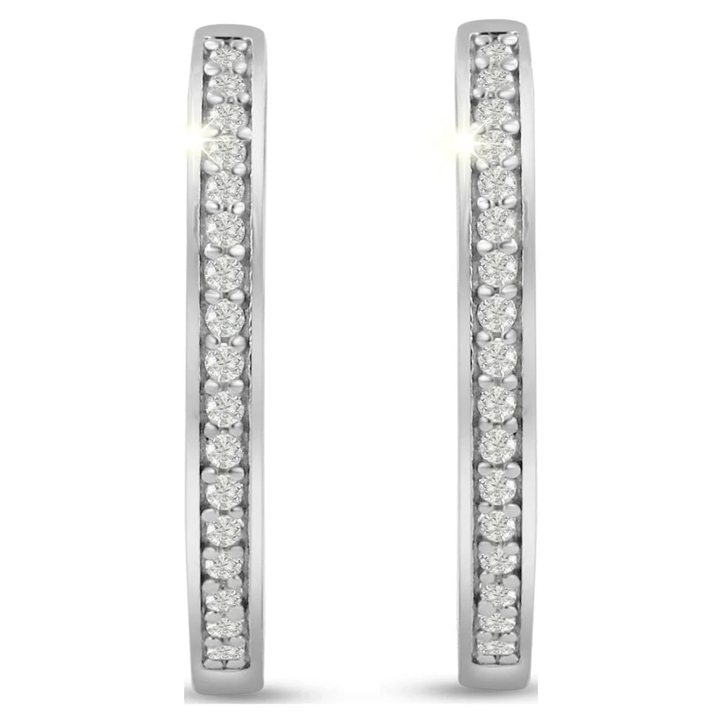 1/4 Carat Diamond Hoop Earrings 19 mm x 19 mm P5635
