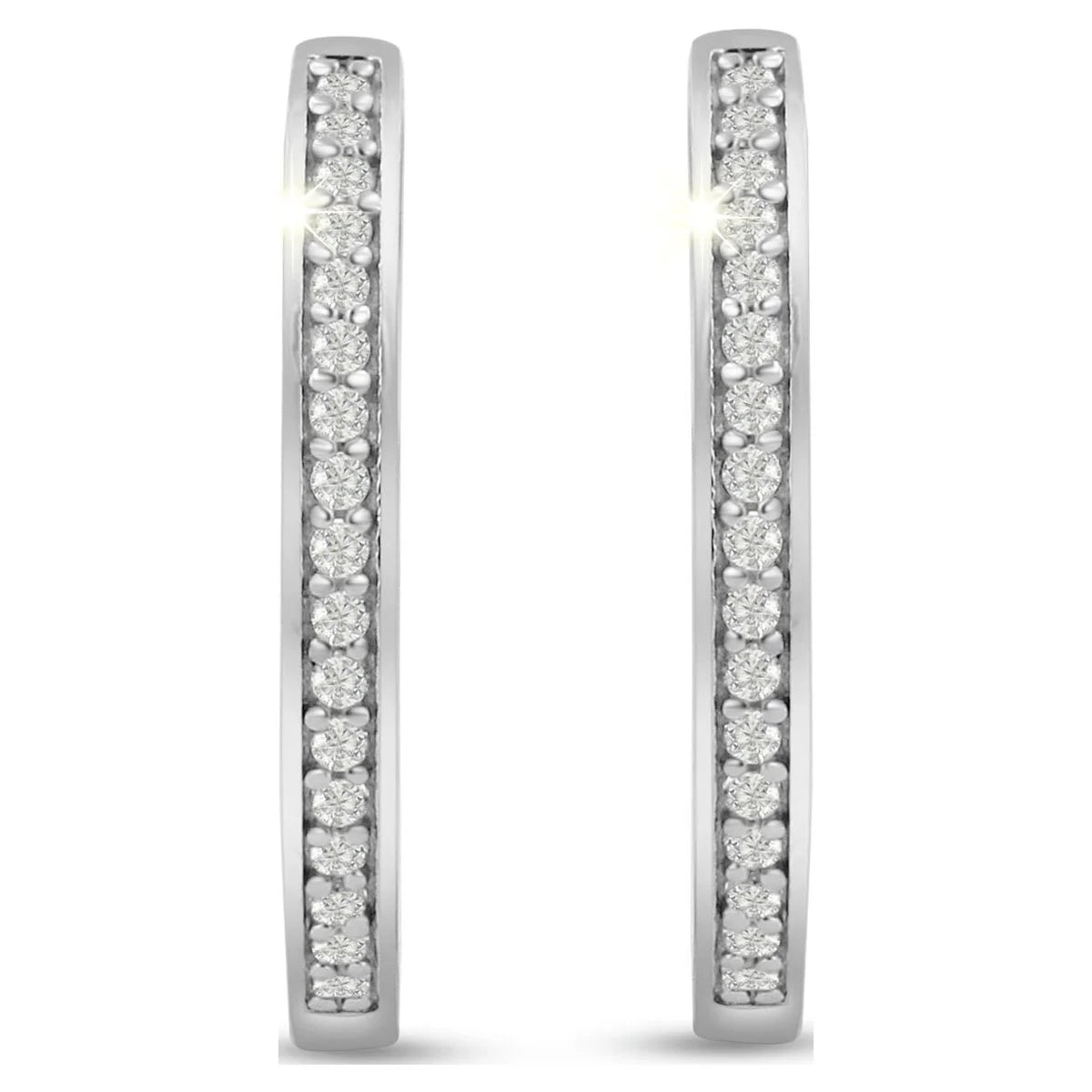 1/4 Carat Diamond Hoop Earrings 19 mm x 19 mm P5635