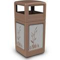 42 Gallon Dome-Lid Square Waste Container with Stainless Steel Panels N65474