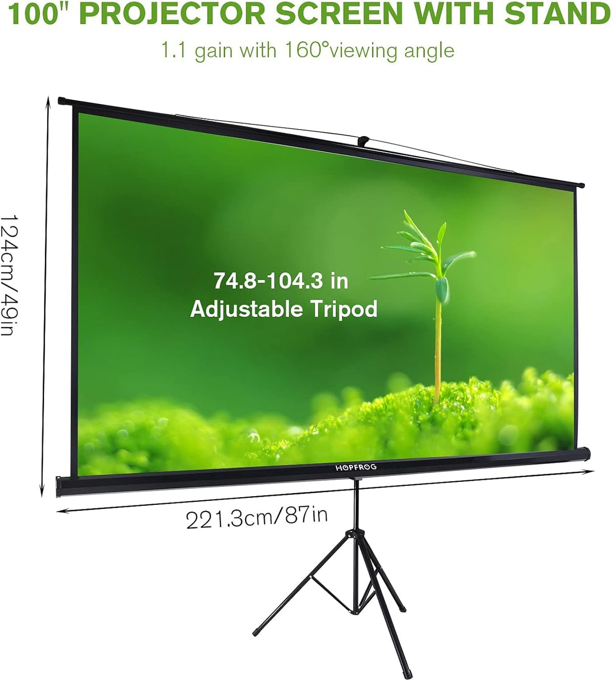 100 Inch Outdoor Projector Screen with Stand N58690