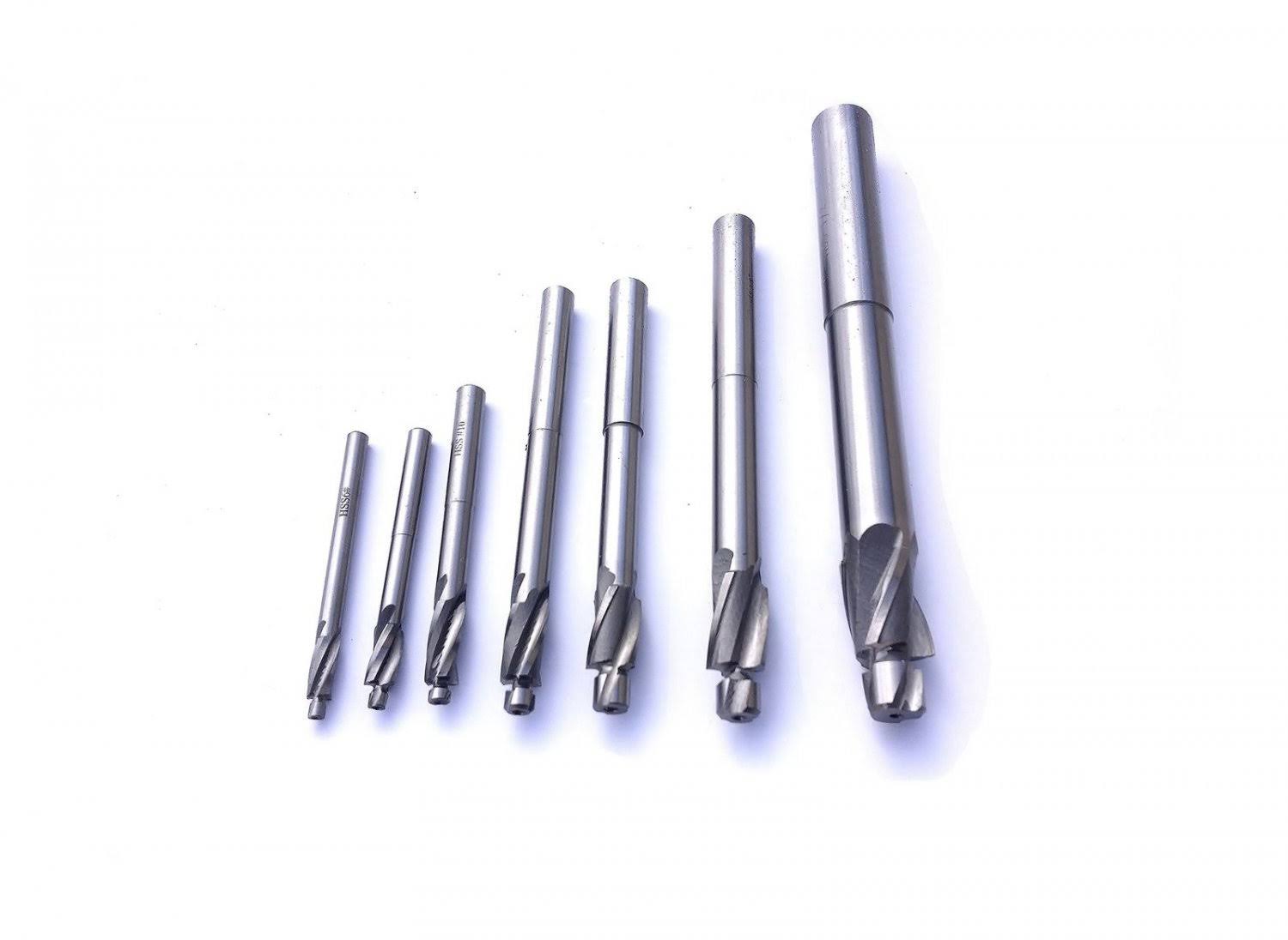 7 Piece HSS 3 Flute Solid Pilot Counterbore Set B649