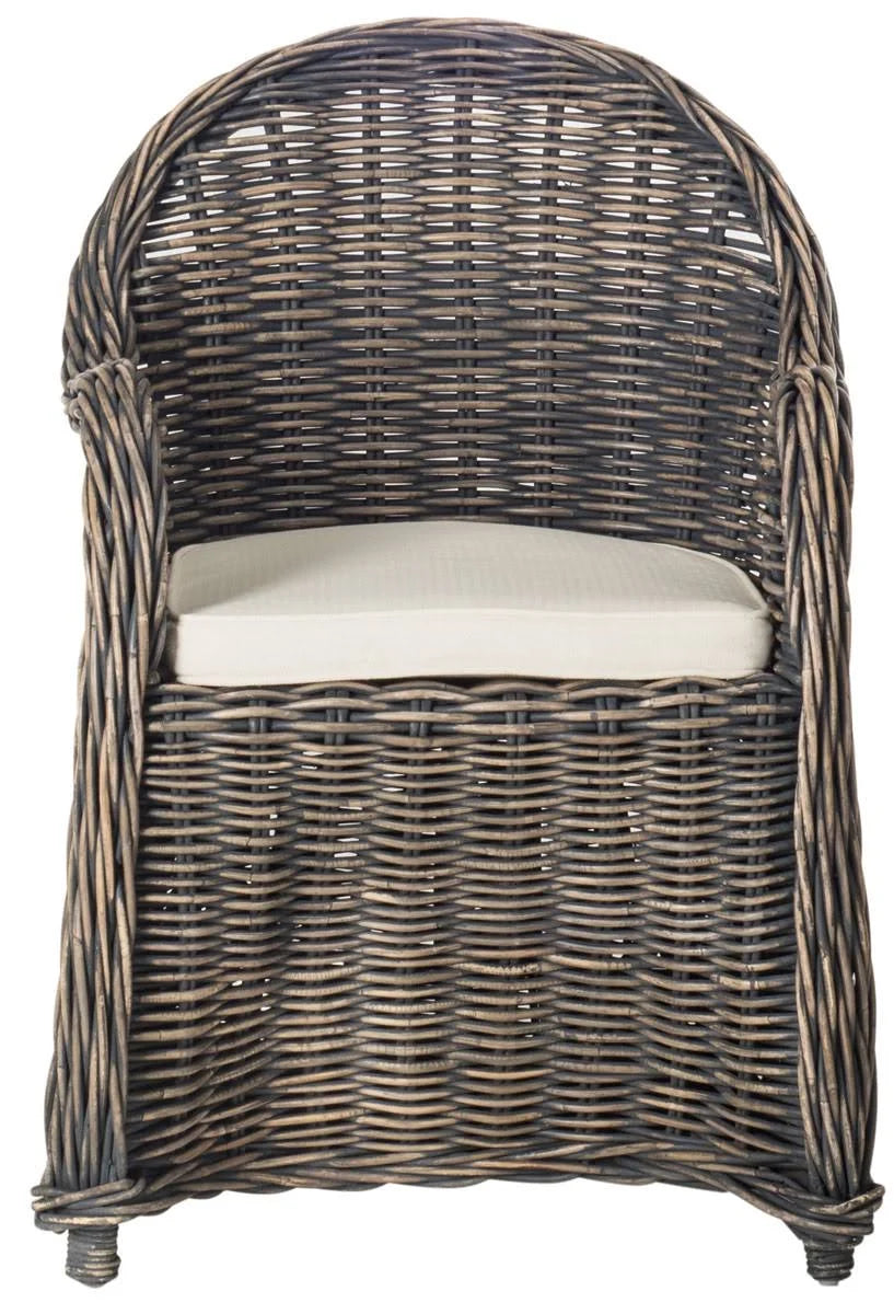 Black Wash Wicker Club Chair M1295