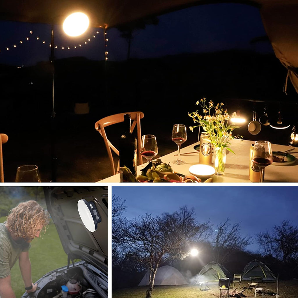 16500mAh 3000LM 60W LED Camping Lantern Rechargeable Light with Magnet Waterproof Pack of 2 E195