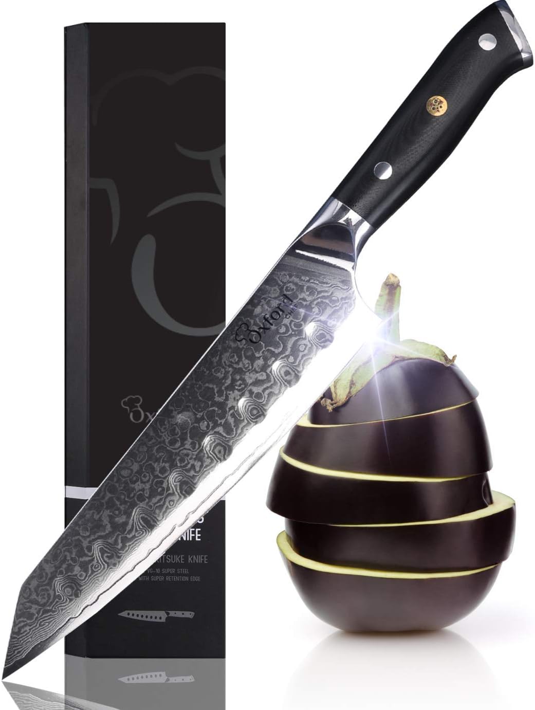 Kiritsuke Chef's Knife 8 Inch Damascus VG10 High Carbon Stainless Steel O2040