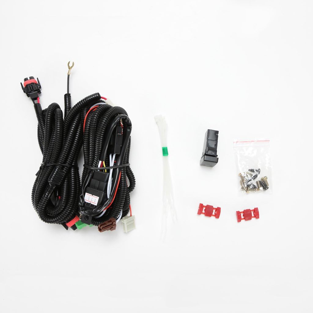 Clear Fog Driving Lights Kit with Bezel Switch Bulbs Pack of 2 I5072