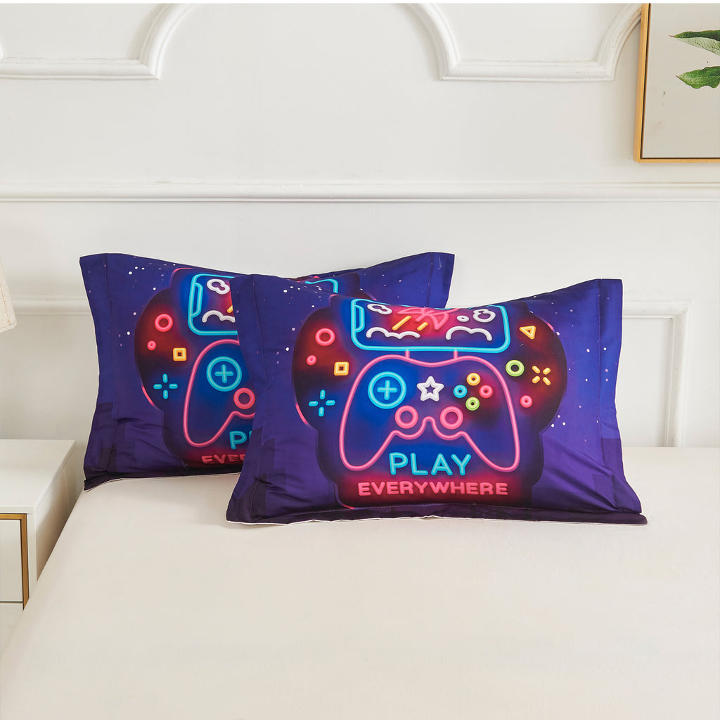 King Size Black Purple 3-Piece Kids Bedding Comforter Set U126697