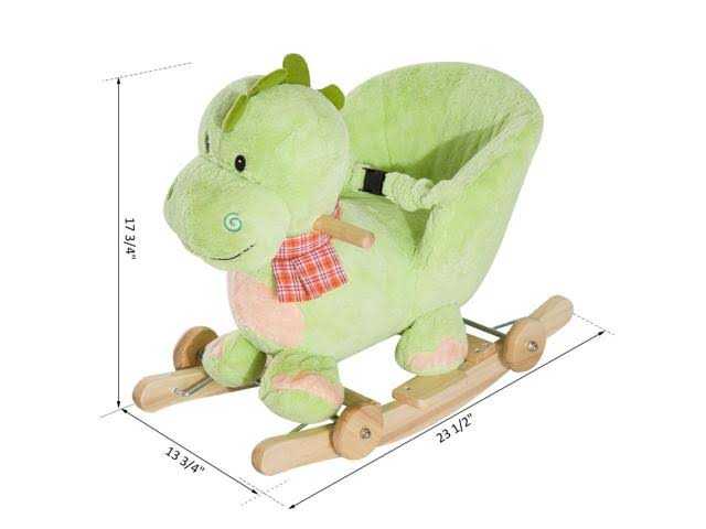 2-in-1 Plush Dinosaur Kids Ride on Cart Rocking Horse Toy V243