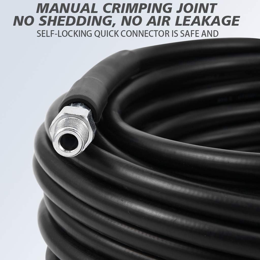 Sewer Jetter Kit 50FT for Pressure Washer, 5800PSI Drain Cleaner Hose 1/4 Inch NPT, Sewer Jetting Nozzle with Spanner Waterproof Tape X785591