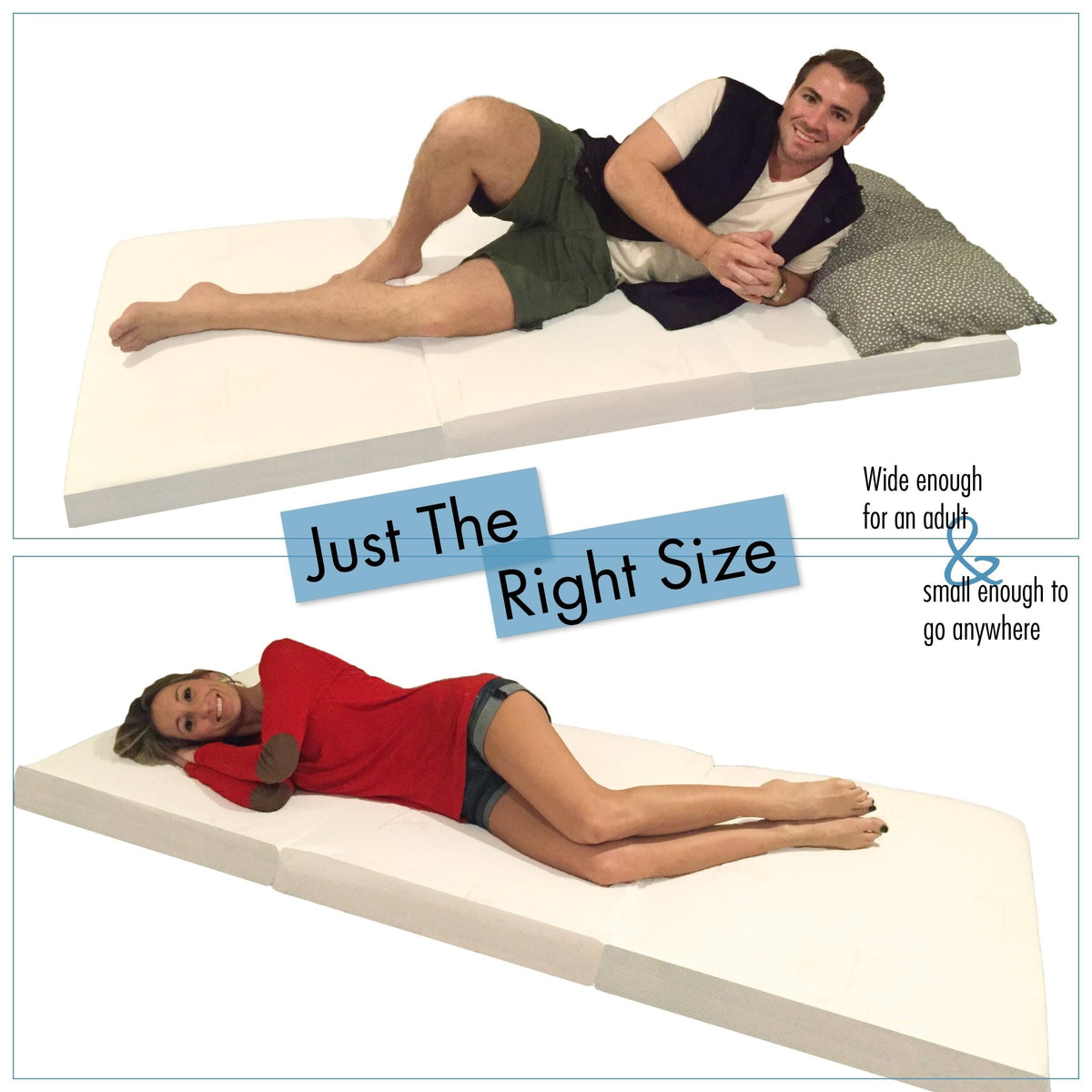 Tri Folding Mattress with Ultra Soft Removable Cover and Non-Slip Bottom N544966