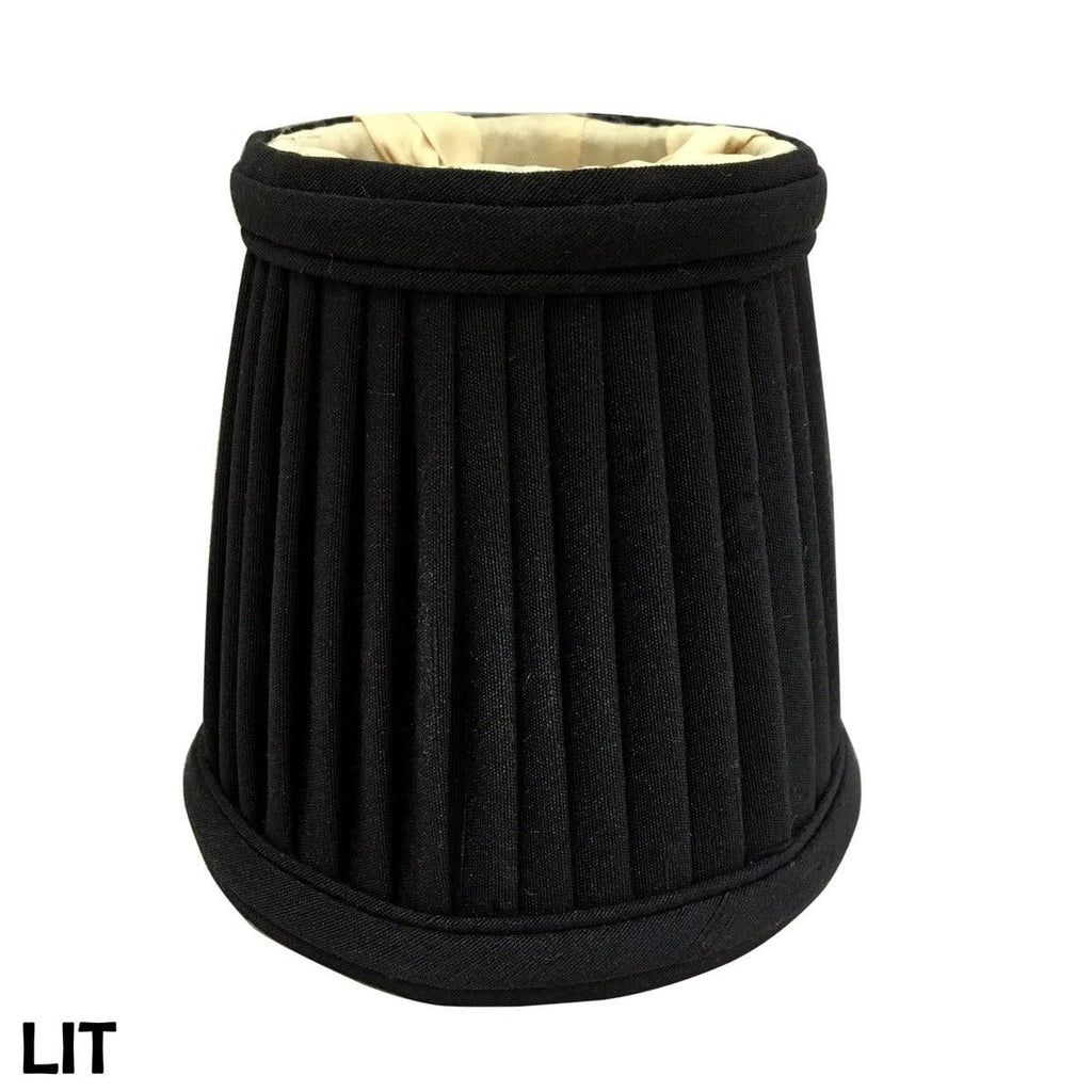 Silk Empire Candelabra Shade Set of 6 Black/Gold J1996
