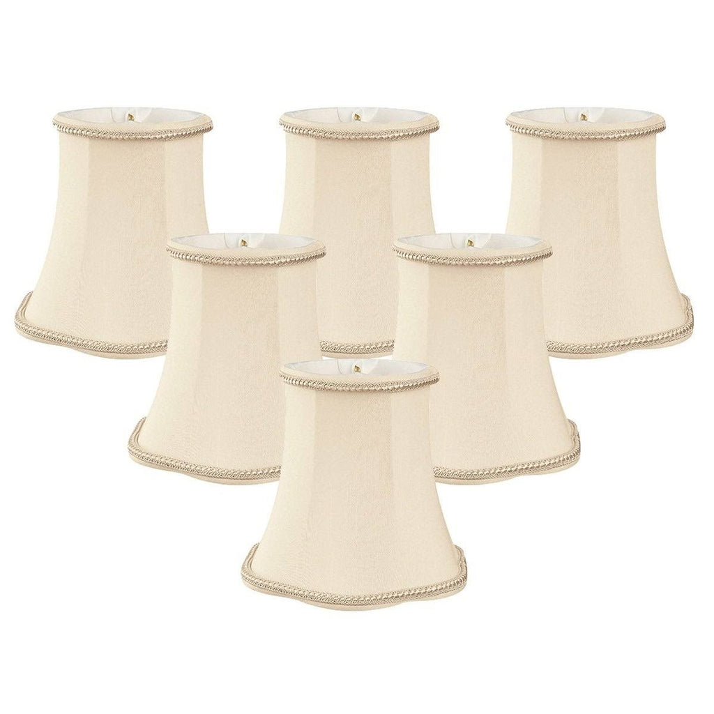 Beige Shantung Bell Candelabra Shade (Set of 6) D877