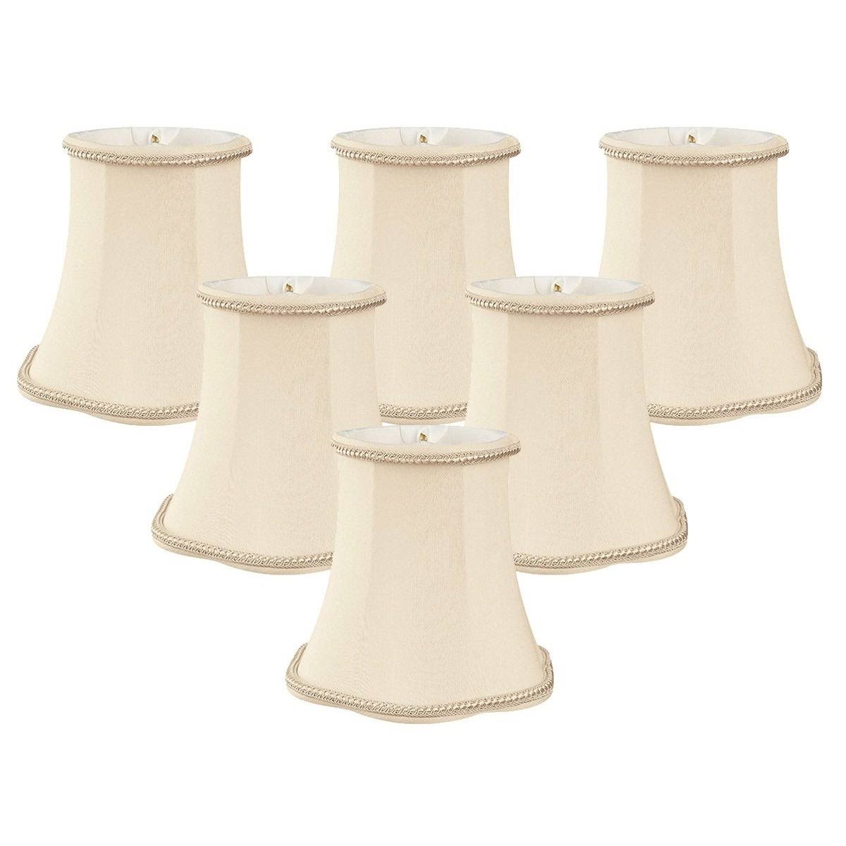 Beige Shantung Bell Candelabra Shade (Set of 6) D877