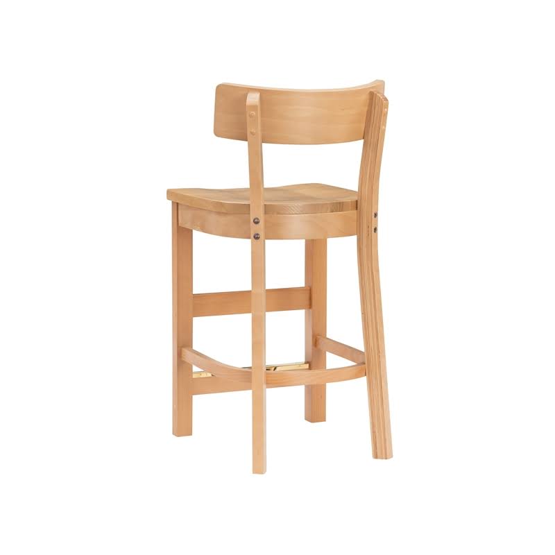 Solid Wood Set of Two Counter Stools in Natural E38979