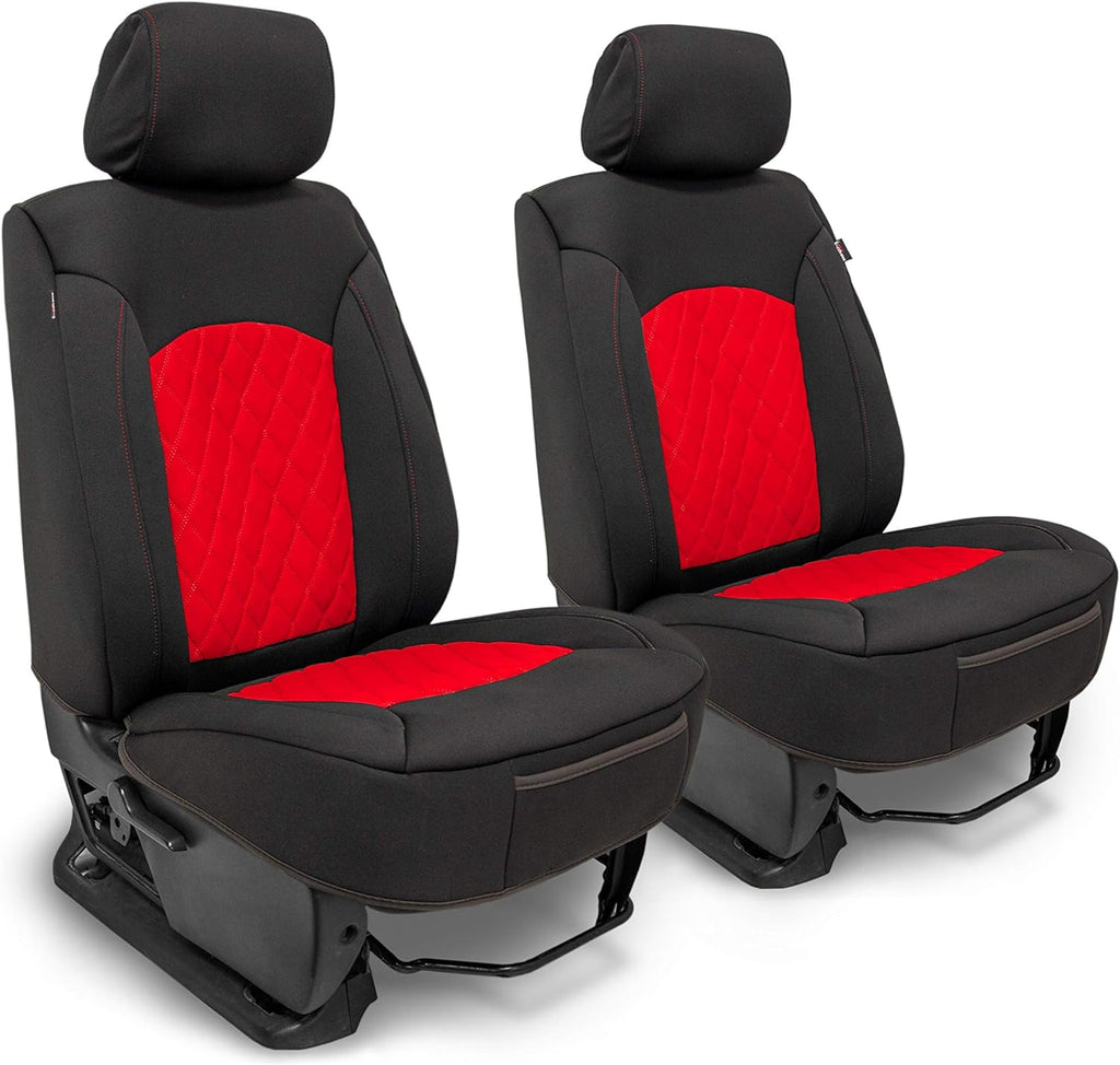 Charcoal & Black Diamond Stitch Pattern Neoprene Universal Seat Covers K234811