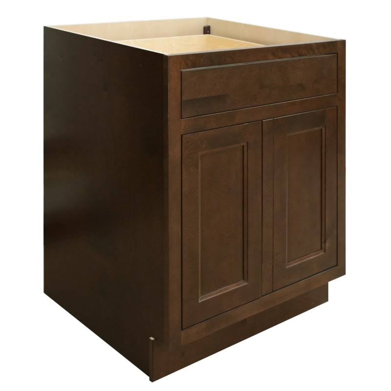 Double Door Base Cabinet with Dovetail Drawer Rich Walnut X264