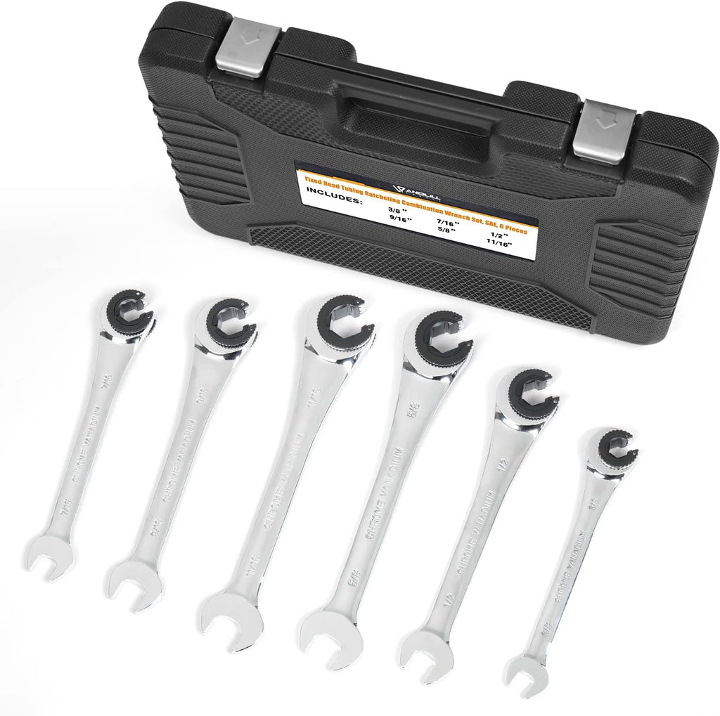 Combination Ratcheting Wrench Set SAE 6PCS Chrome Vanadium Steel E47878