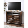 6 Drawer Media Chest in Brown Cherry K2891
