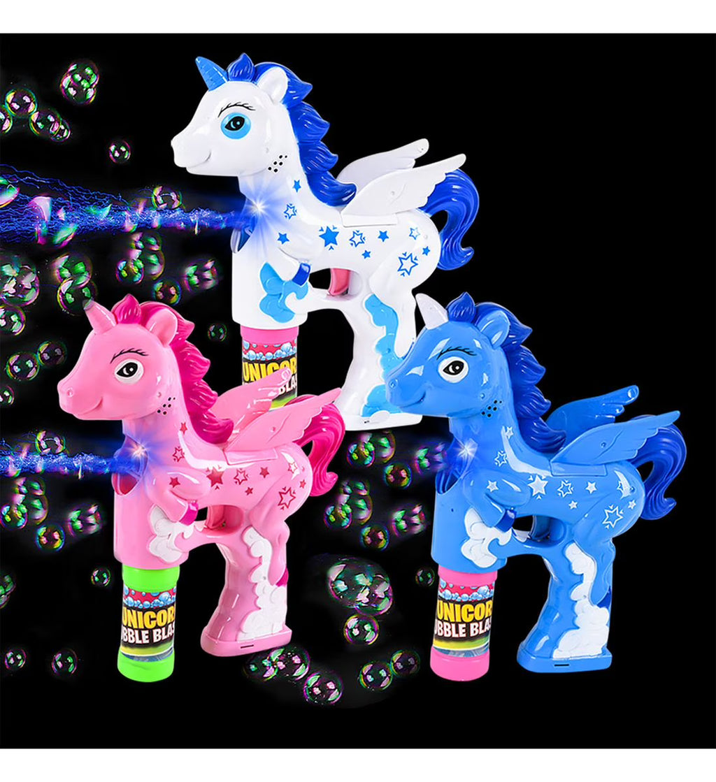 Light and Sound Unicorn Bubble Blasters (3pc Set) Bubble and Water Guns B627037